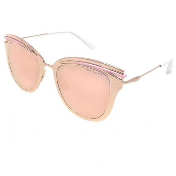 TOPFOX CANDY PINK ROUND OVERSIZED SUNGLASSES - Picture 3 of 13